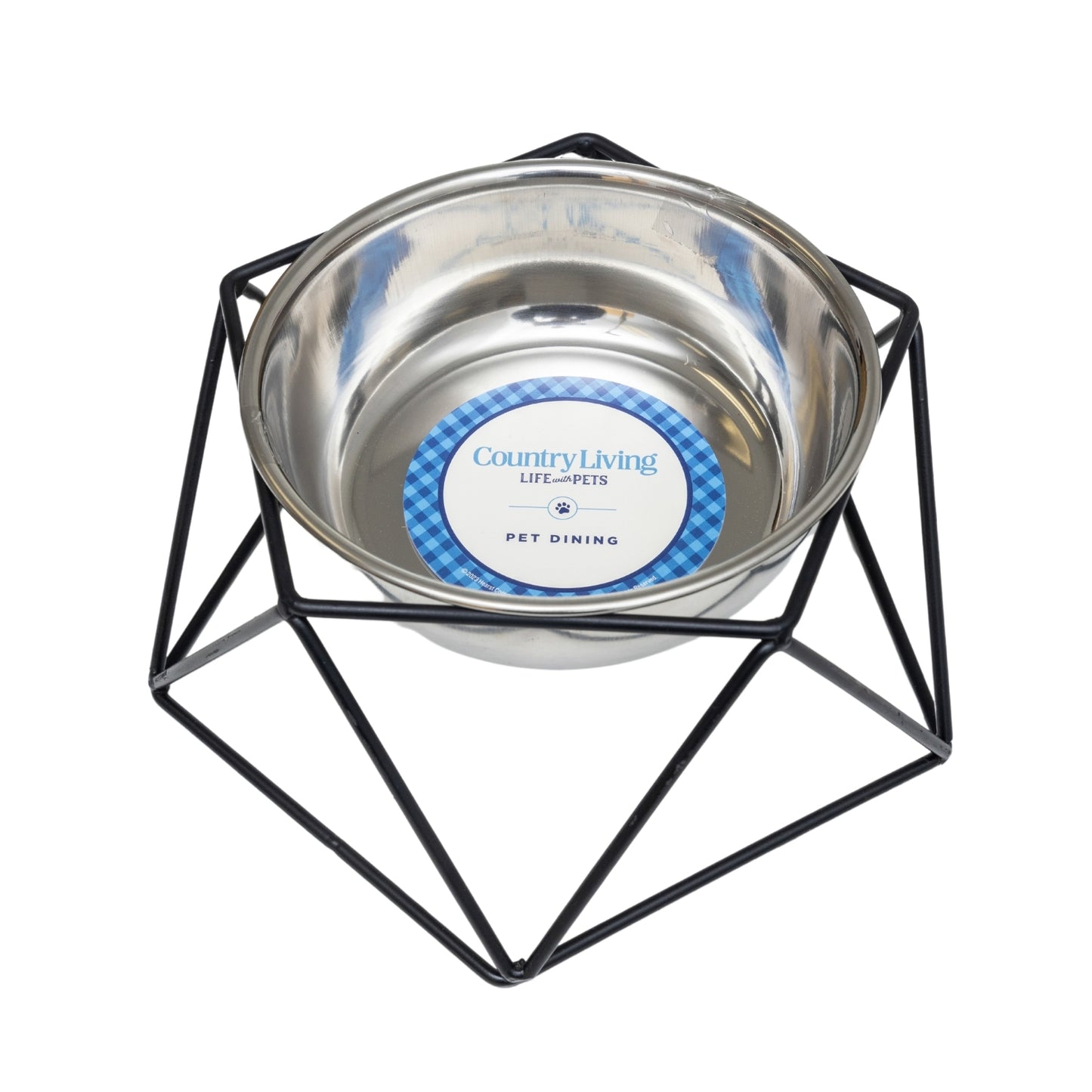 Modern geometric elevated single dog bowl feeder