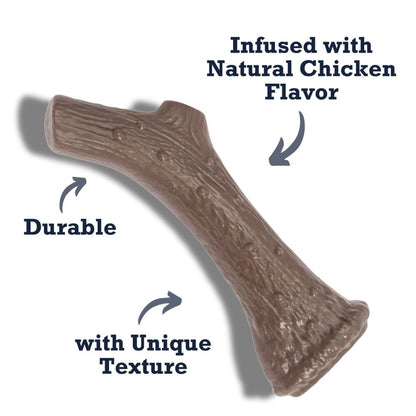 Nylon antler dog chew toy with natural chicken flavor