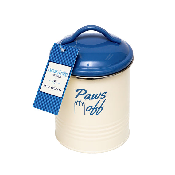 Pet food and treat storage canister set in French blue