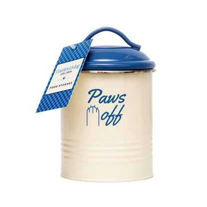 Pet food and treat storage canister set in French blue