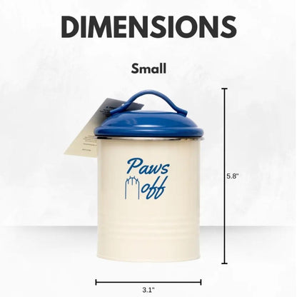 Pet food and treat storage canister set in French blue