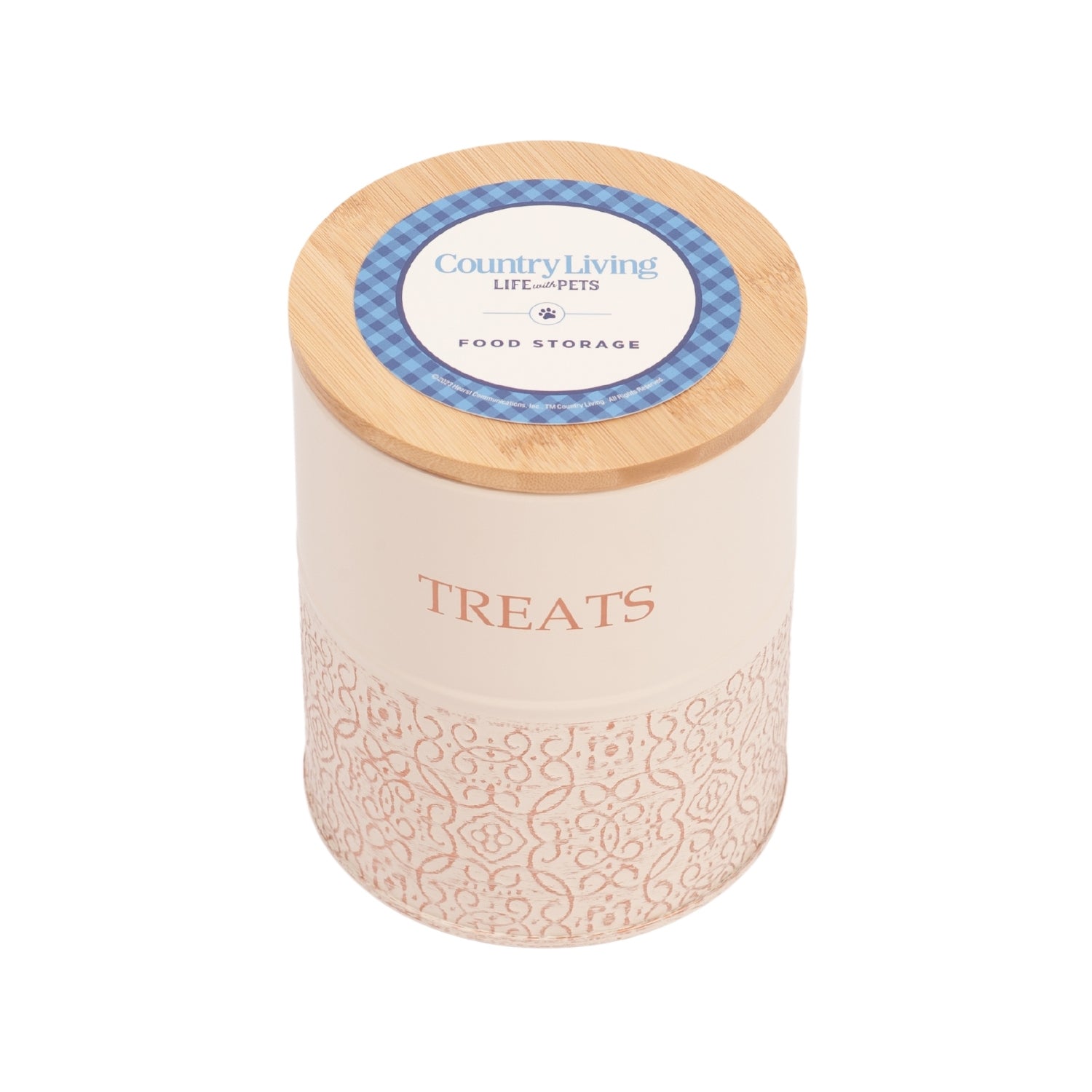 White swan and gold pet treat storage canister set