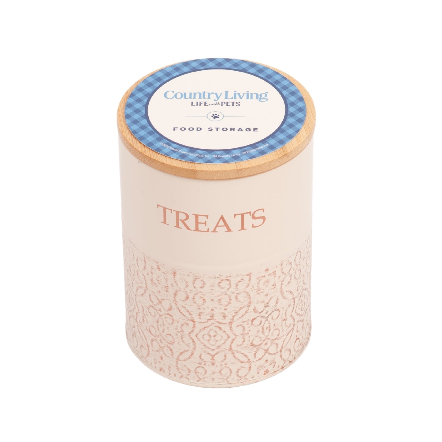White swan and gold pet treat storage canister set