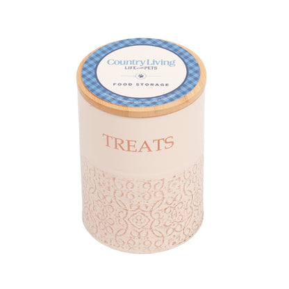 White swan and gold pet treat storage canister set