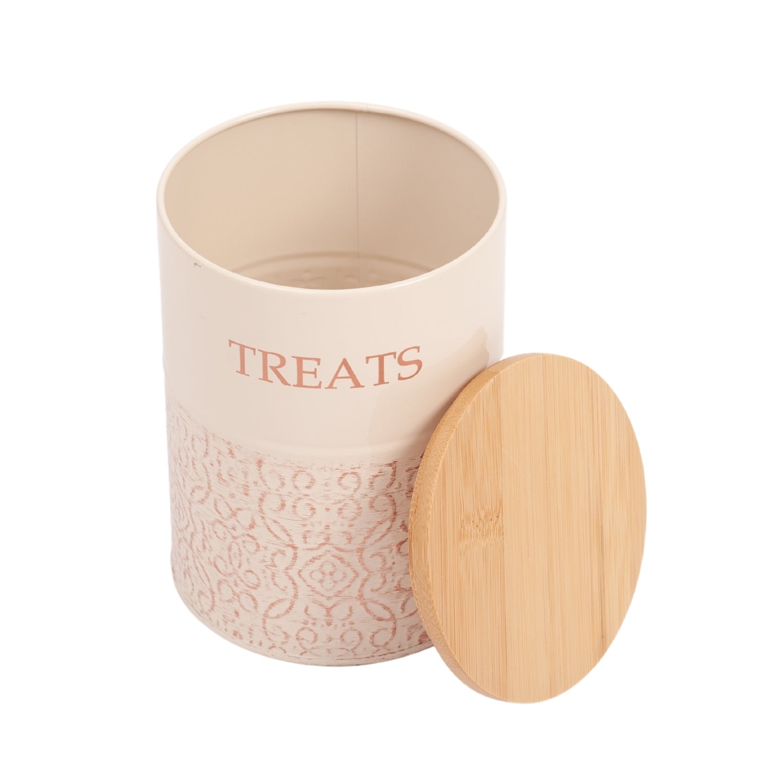 White swan and gold pet treat storage canister set