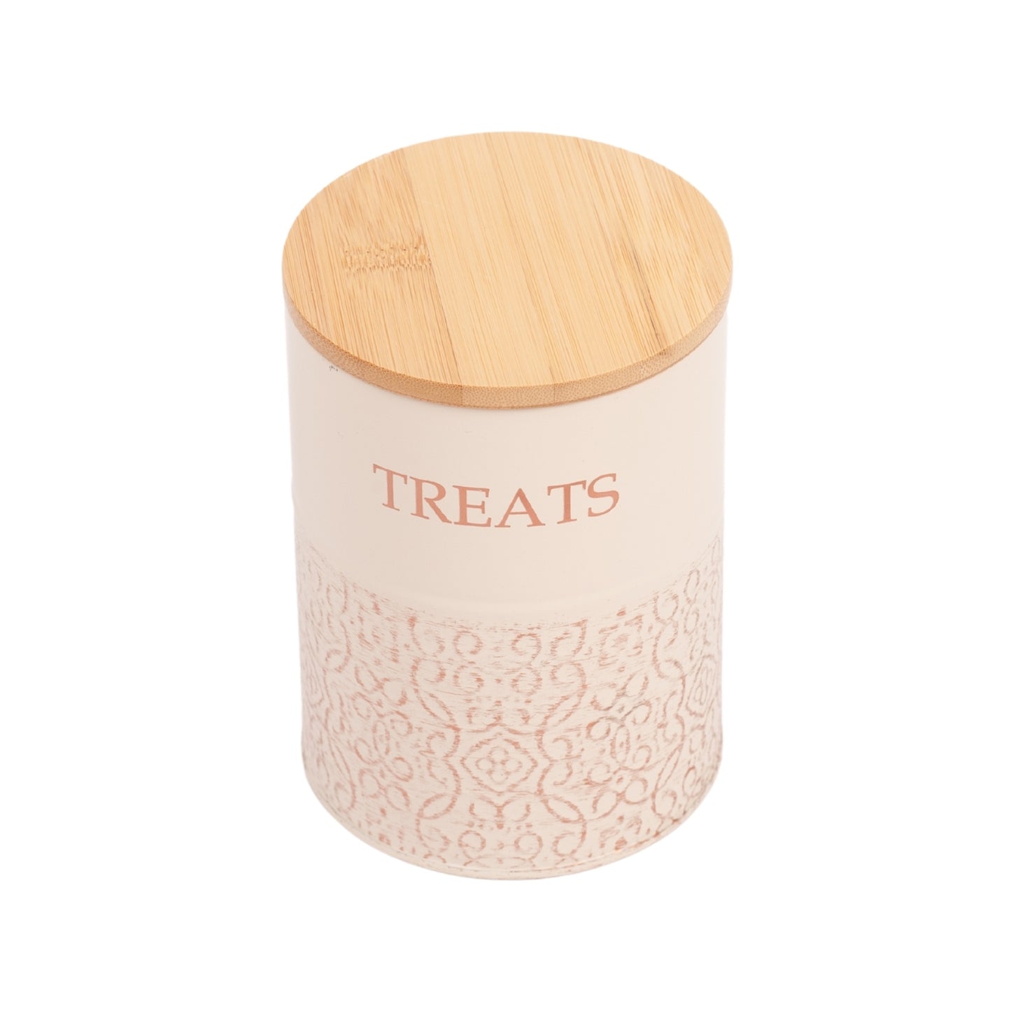 White swan and gold pet treat storage canister set