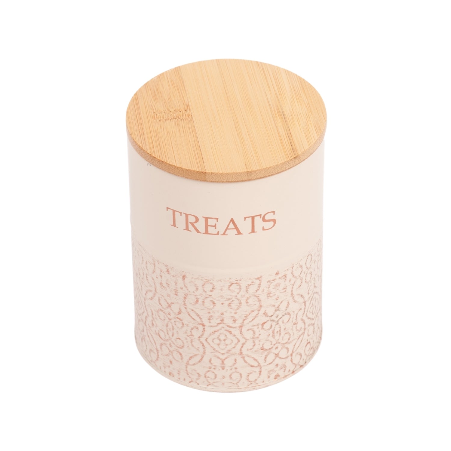 White swan and gold pet treat storage canister set