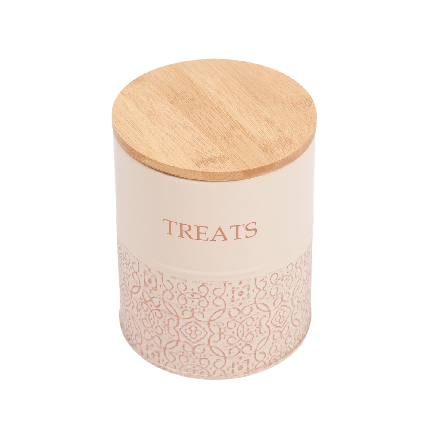 White swan and gold pet treat storage canister set