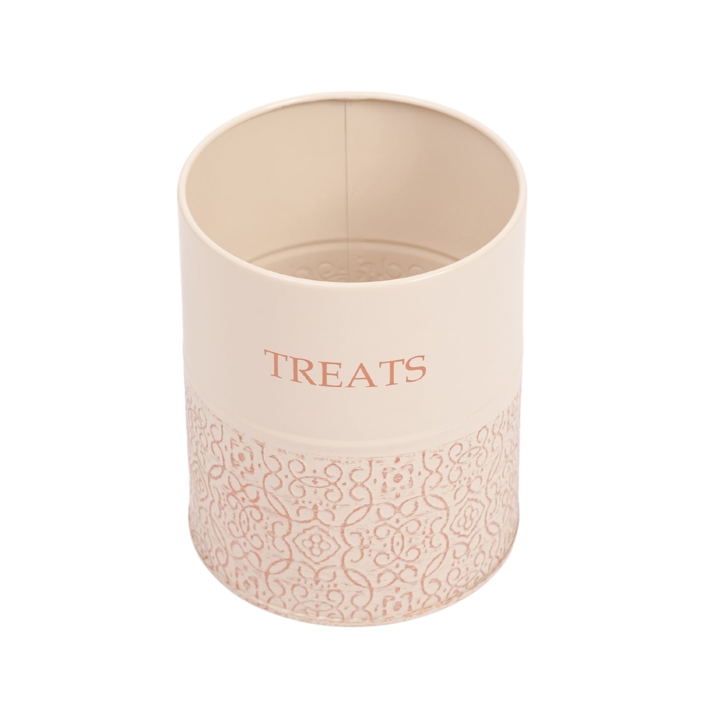 White swan and gold pet treat storage canister set