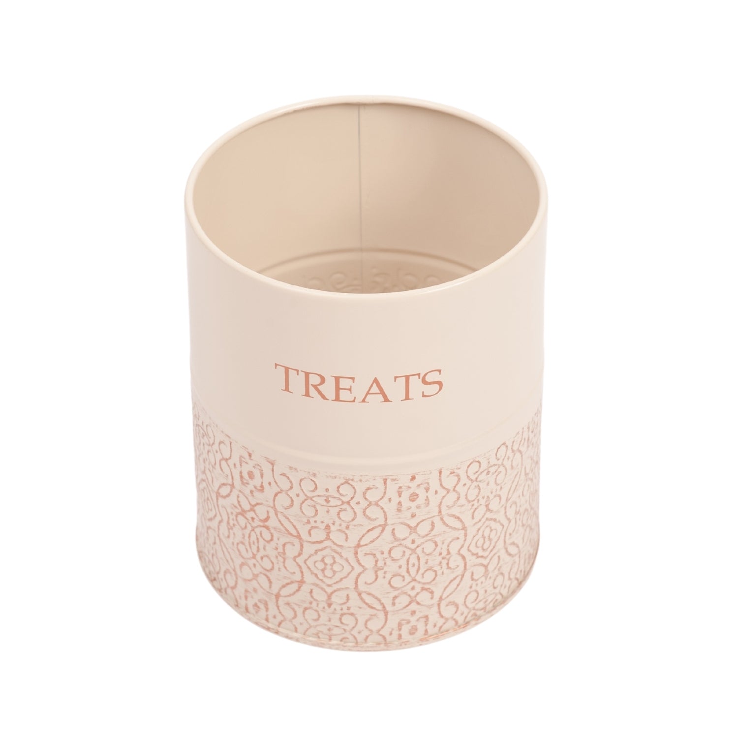 White swan and gold pet treat storage canister set