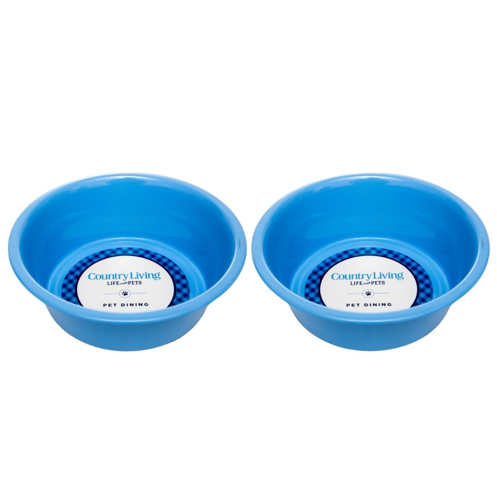 Powder coated stainless steel dog bowl with non-slip base, 32oz