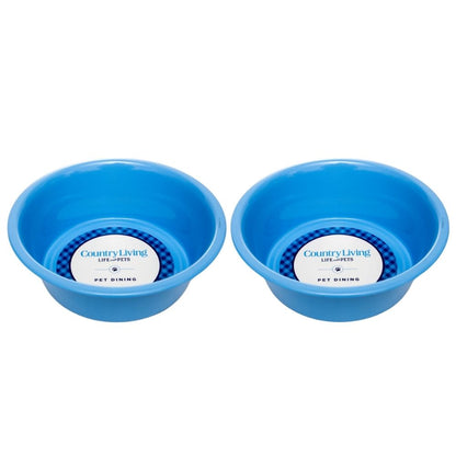 Powder coated stainless steel dog bowl with non-slip base, 32oz