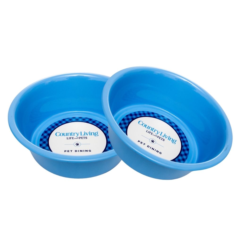Powder coated stainless steel dog bowl with non-slip base, 32oz