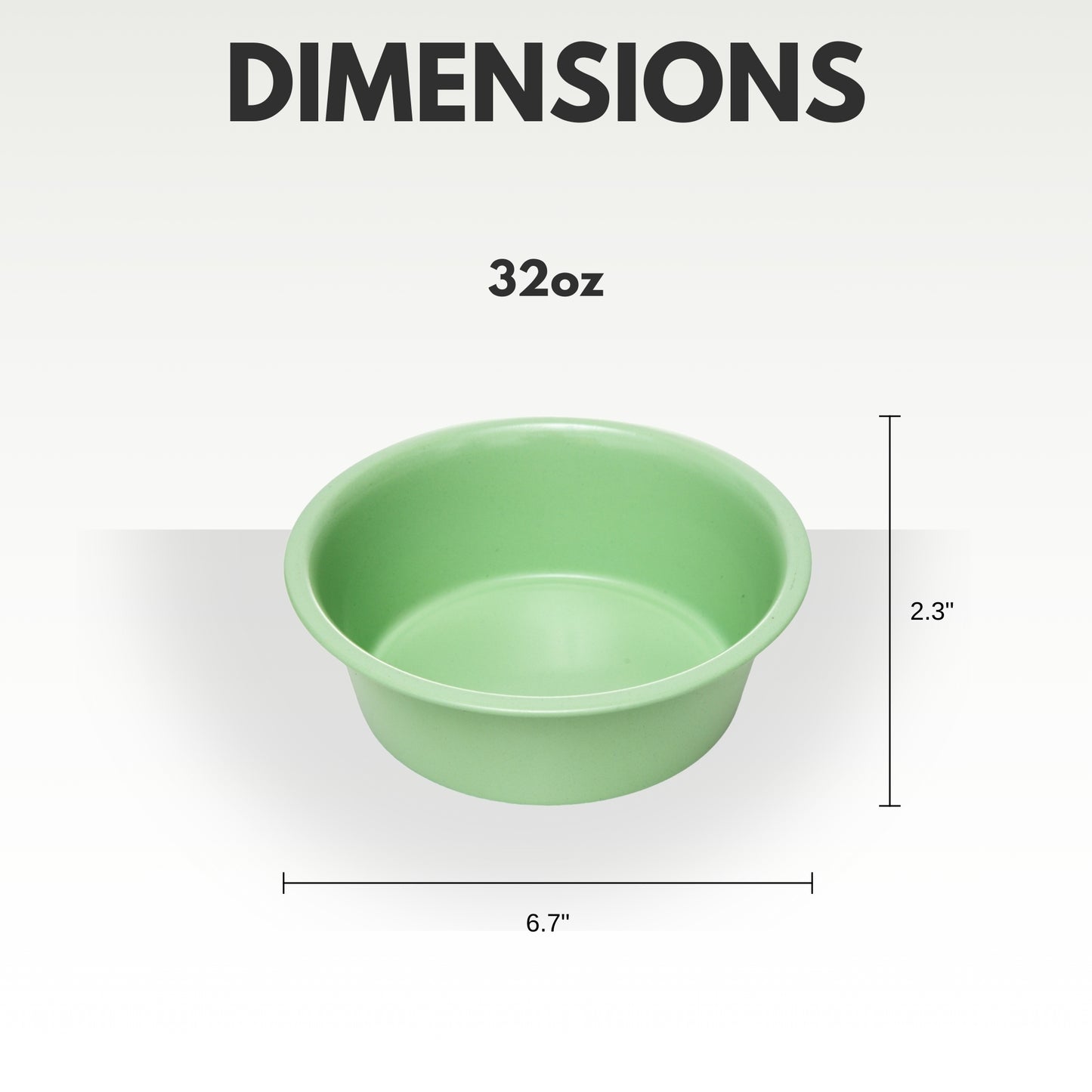 Powder coated stainless steel dog bowl with non-slip base, 32oz