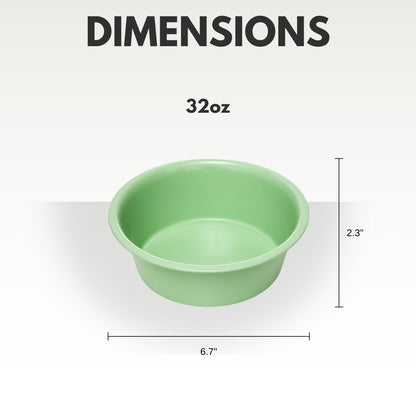 Powder coated stainless steel dog bowl with non-slip base, 32oz