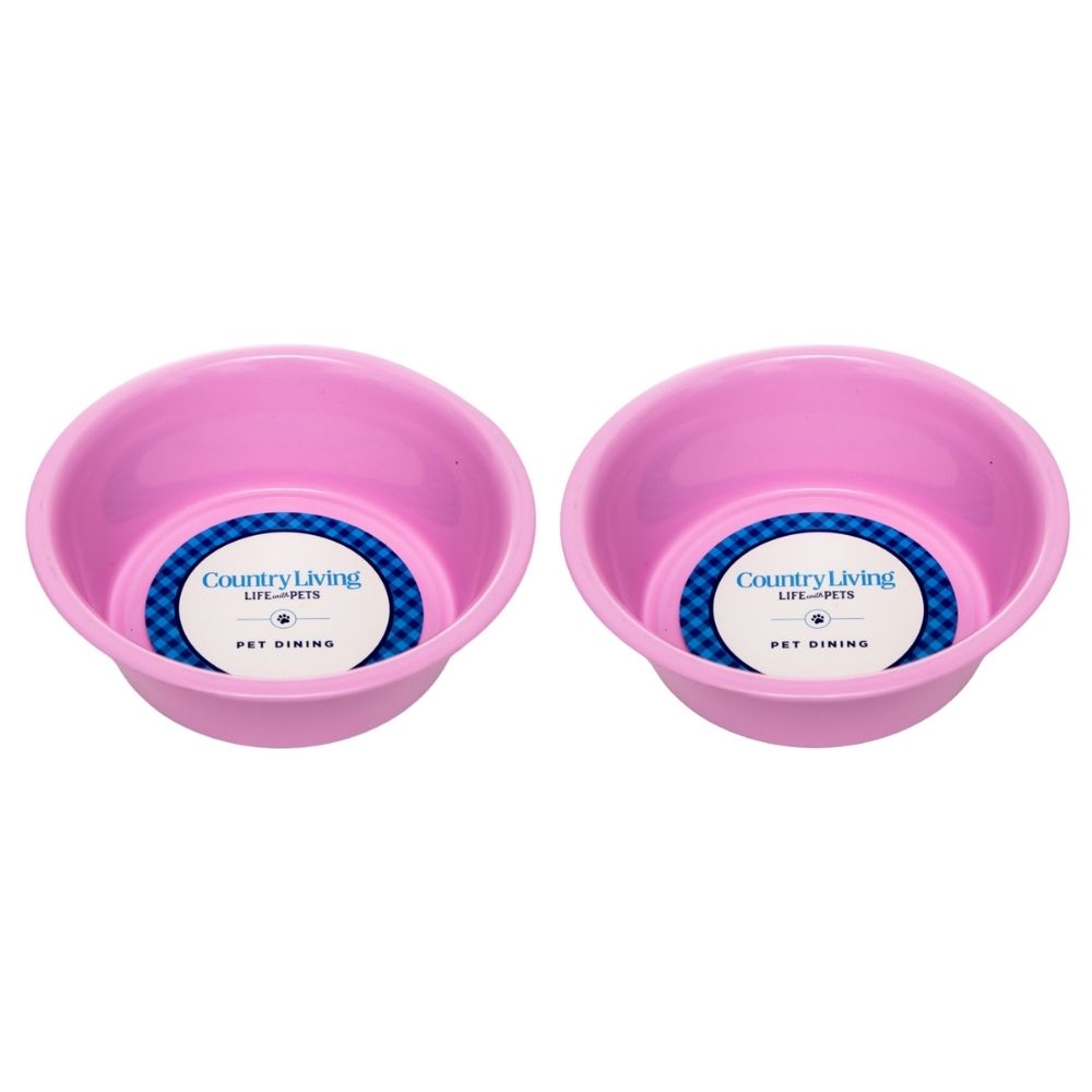 Powder coated stainless steel dog bowl with non-slip base, 32oz