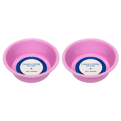 Powder coated stainless steel dog bowl with non-slip base, 32oz