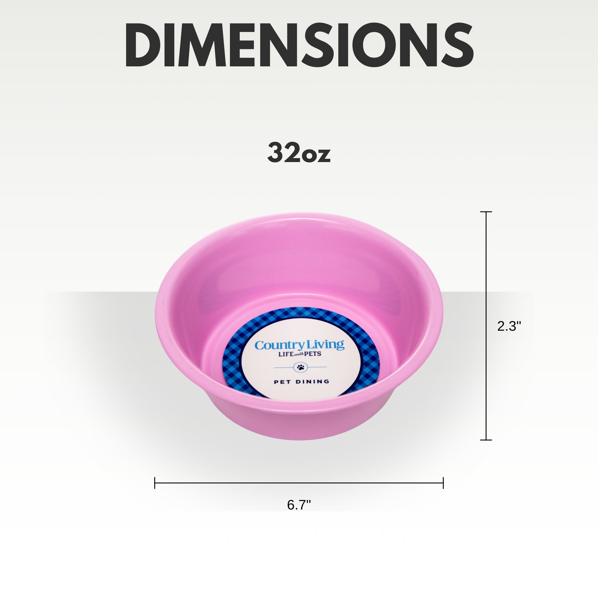 Powder coated stainless steel dog bowl with non-slip base, 32oz