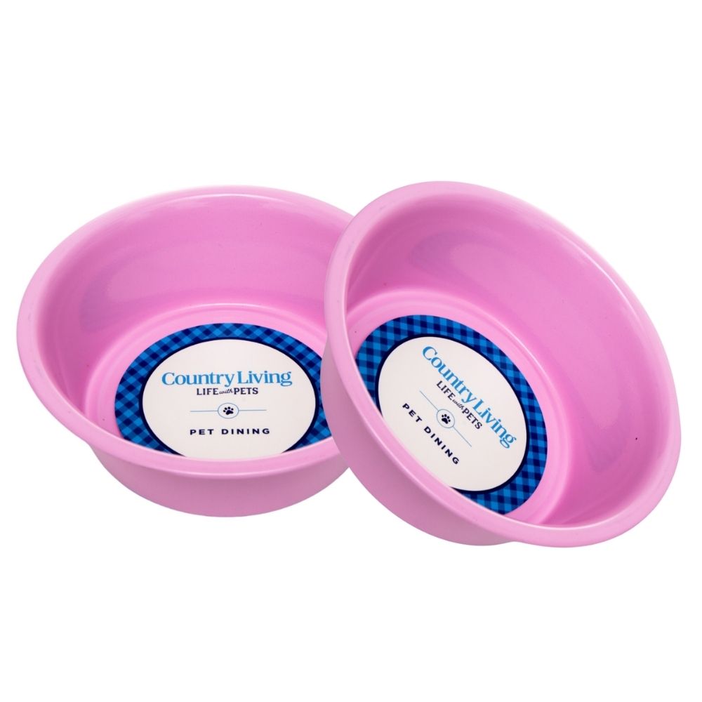 Powder coated stainless steel dog bowl with non-slip base, 32oz