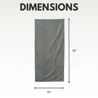 Country Living quick drying microfiber dog bath towel with paw print in gray