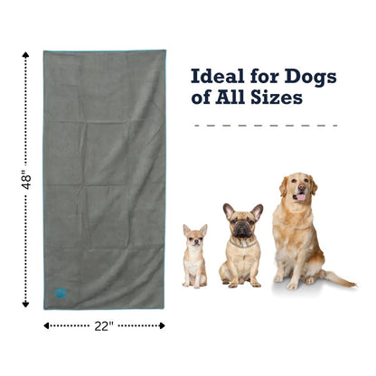 Country Living quick drying microfiber dog bath towel with paw print in gray