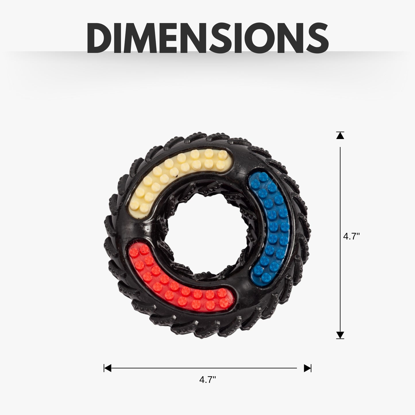 Recyclable TPR textured dog chew toy tire