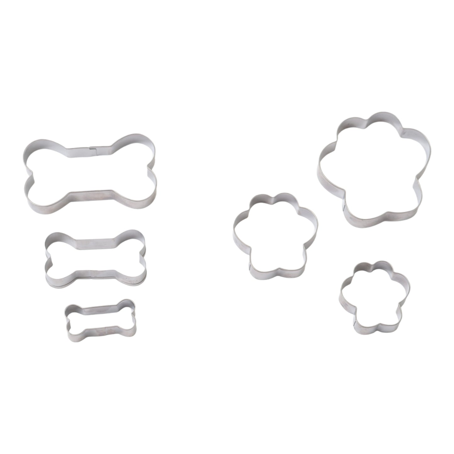 Stainless steel cookie cutters for baking homemade dog treats
