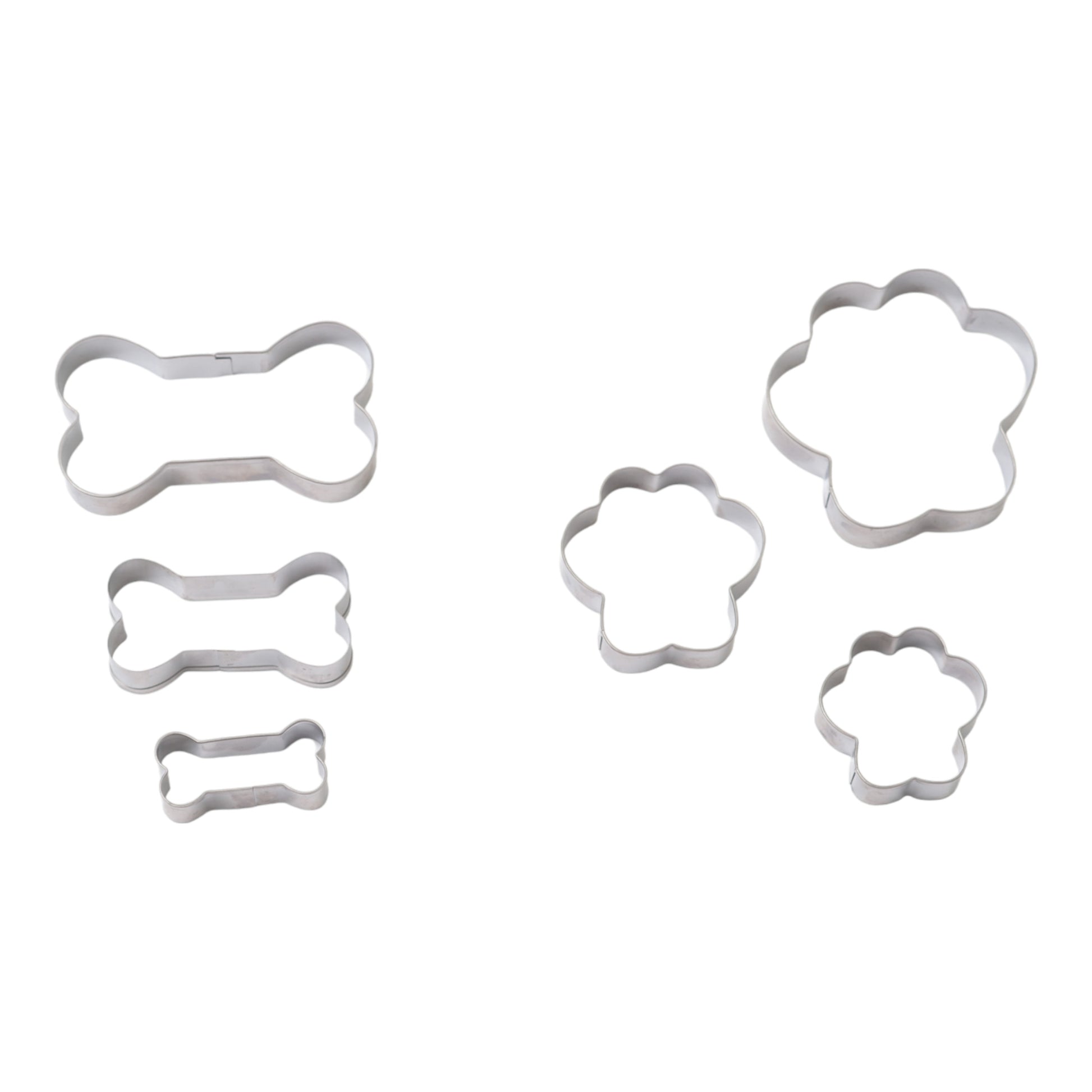 Stainless steel cookie cutters for baking homemade dog treats