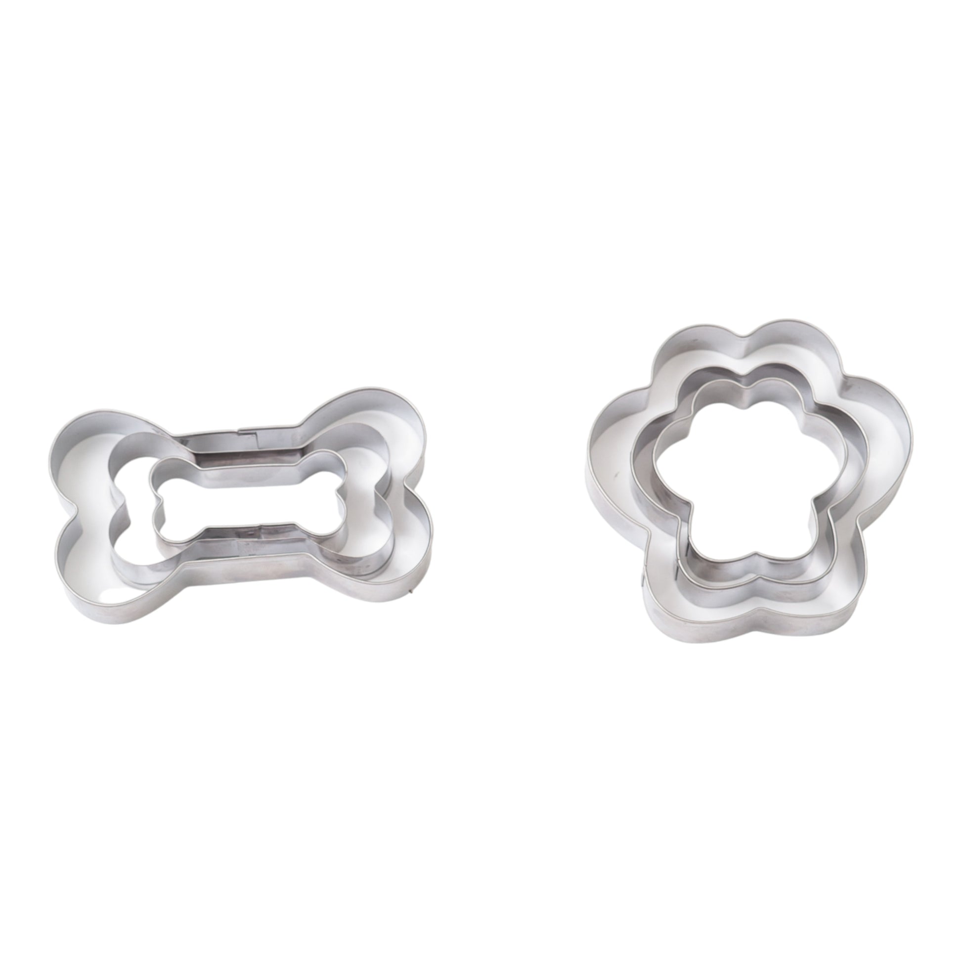 Stainless steel cookie cutters for baking homemade dog treats