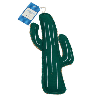 Cactus-shaped canvas and jute dog chew toy
