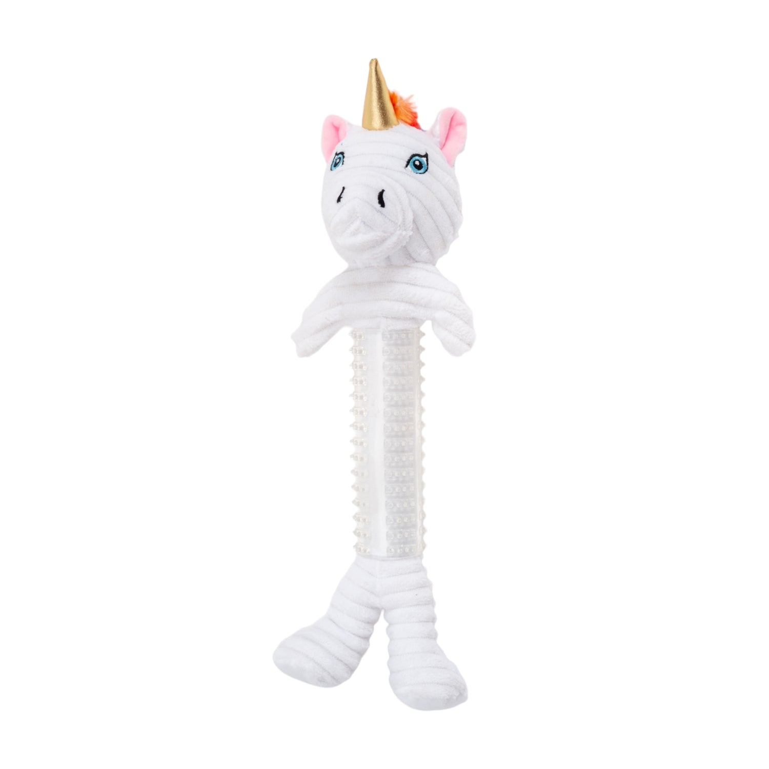 Skinny thermoplastic rubber unicorn corduroy dog toy for playful dogs
