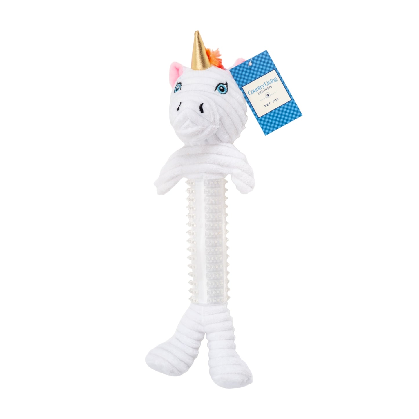 Skinny thermoplastic rubber unicorn corduroy dog toy for playful dogs