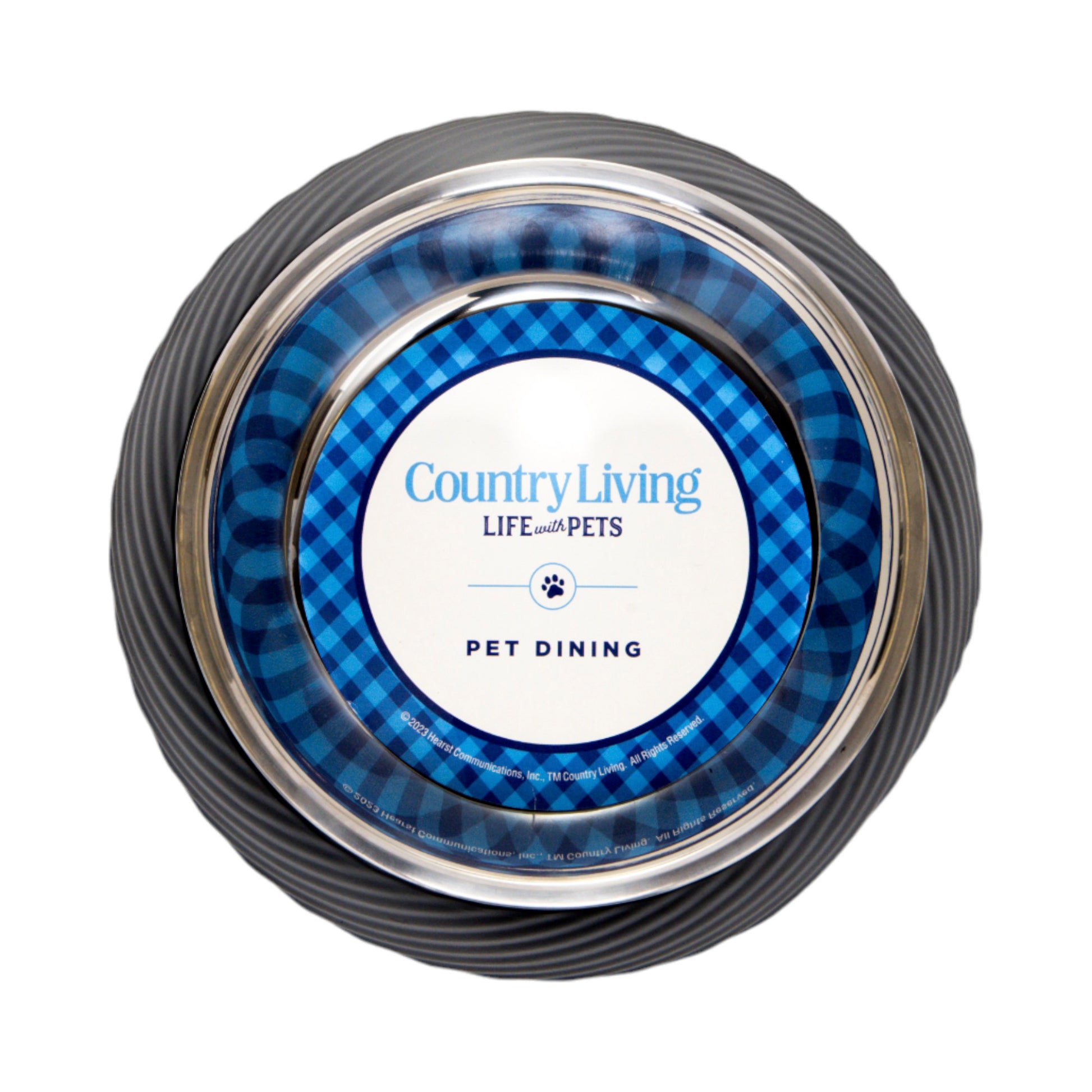 Twill melamine stainless steel dog bowl in black