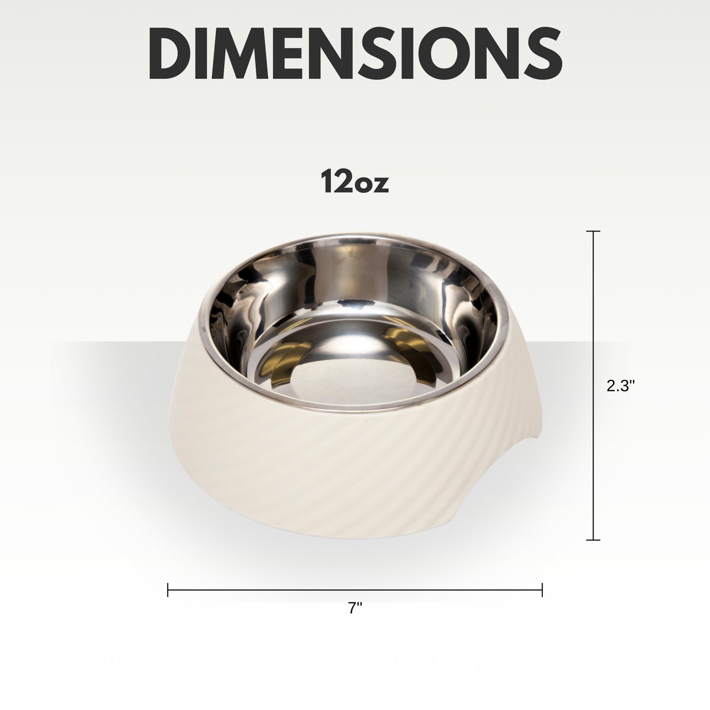 Twill melamine stainless steel dog bowl with white swan design