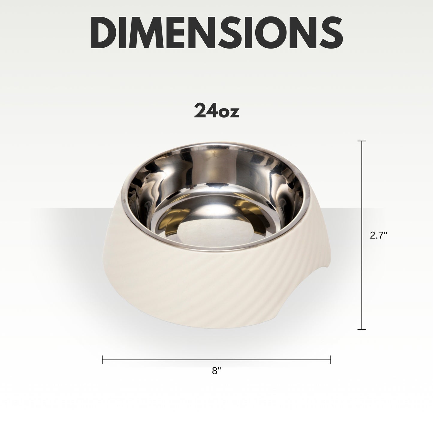 Twill melamine stainless steel dog bowl with white swan design