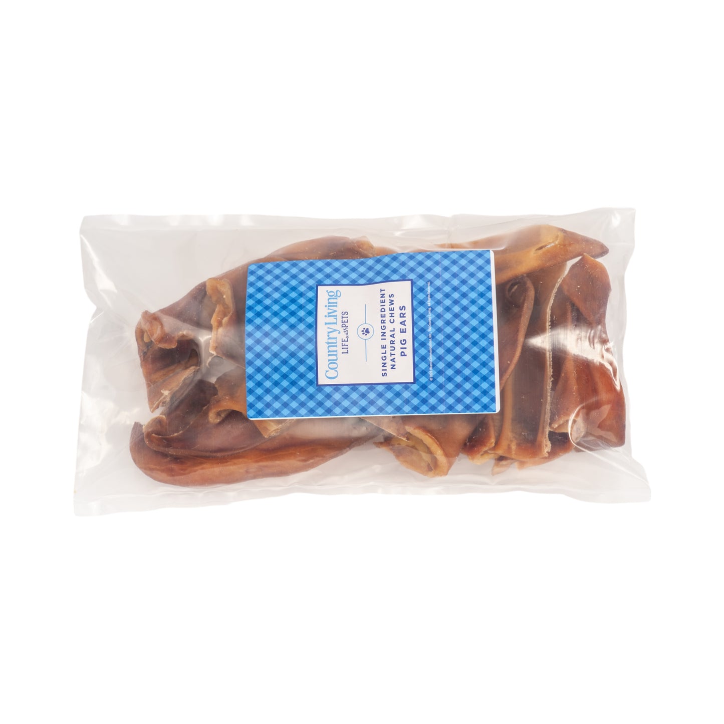Natural whole pig ear dog chews for dental care