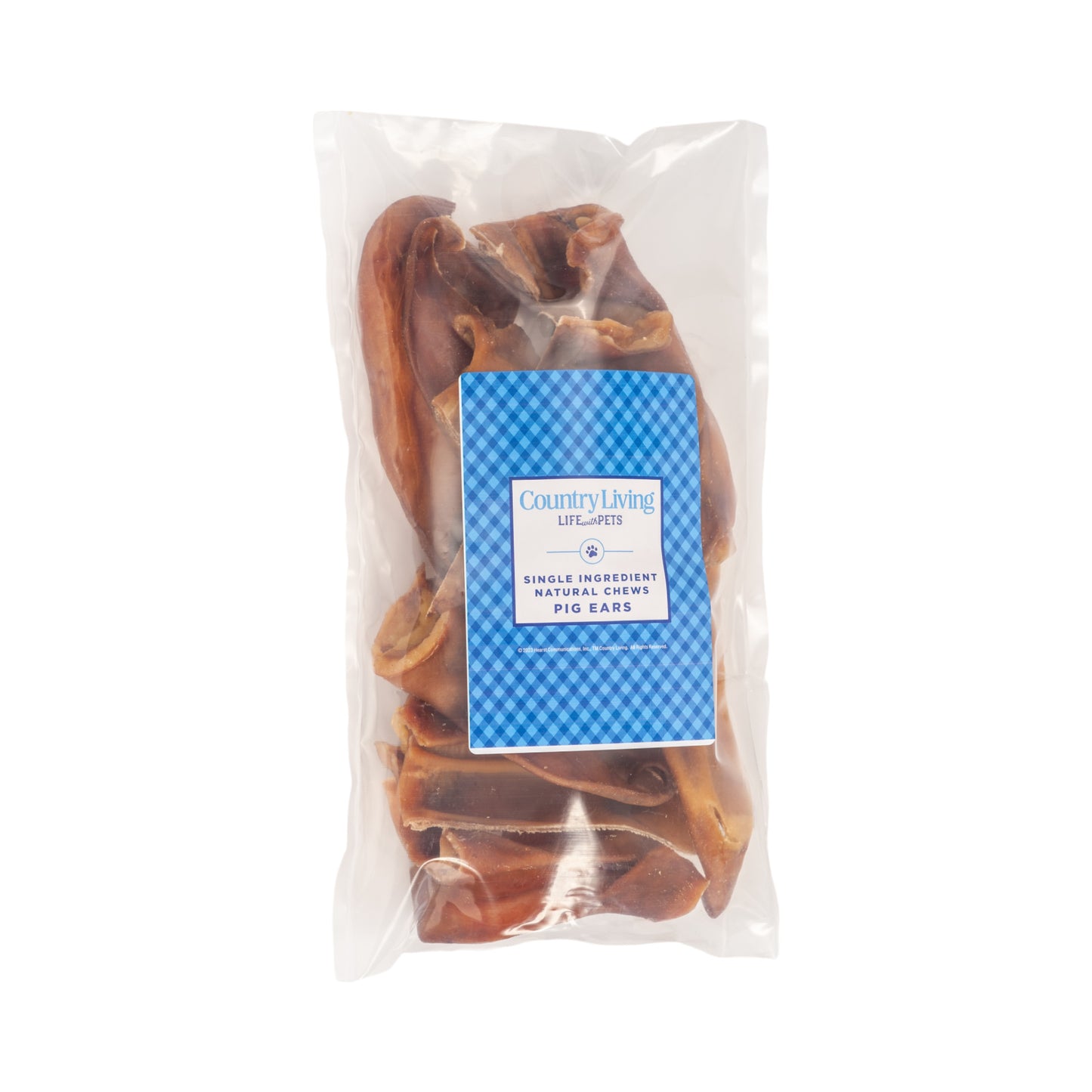 Natural whole pig ear dog chews for dental care