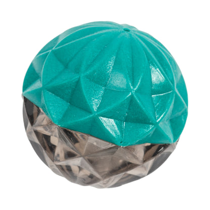 Durable dog chew toy with textured geometric ball design