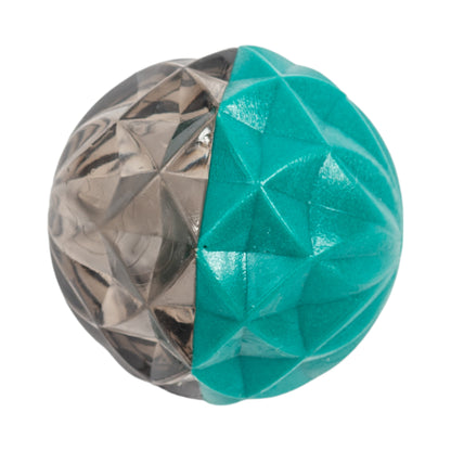 Durable dog chew toy with textured geometric ball design
