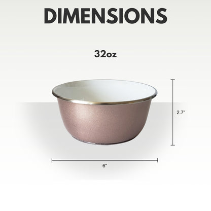 rose gold deep dog bowl with paw print design