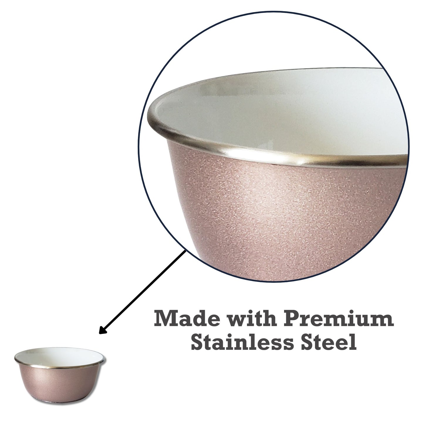 rose gold deep dog bowl with paw print design