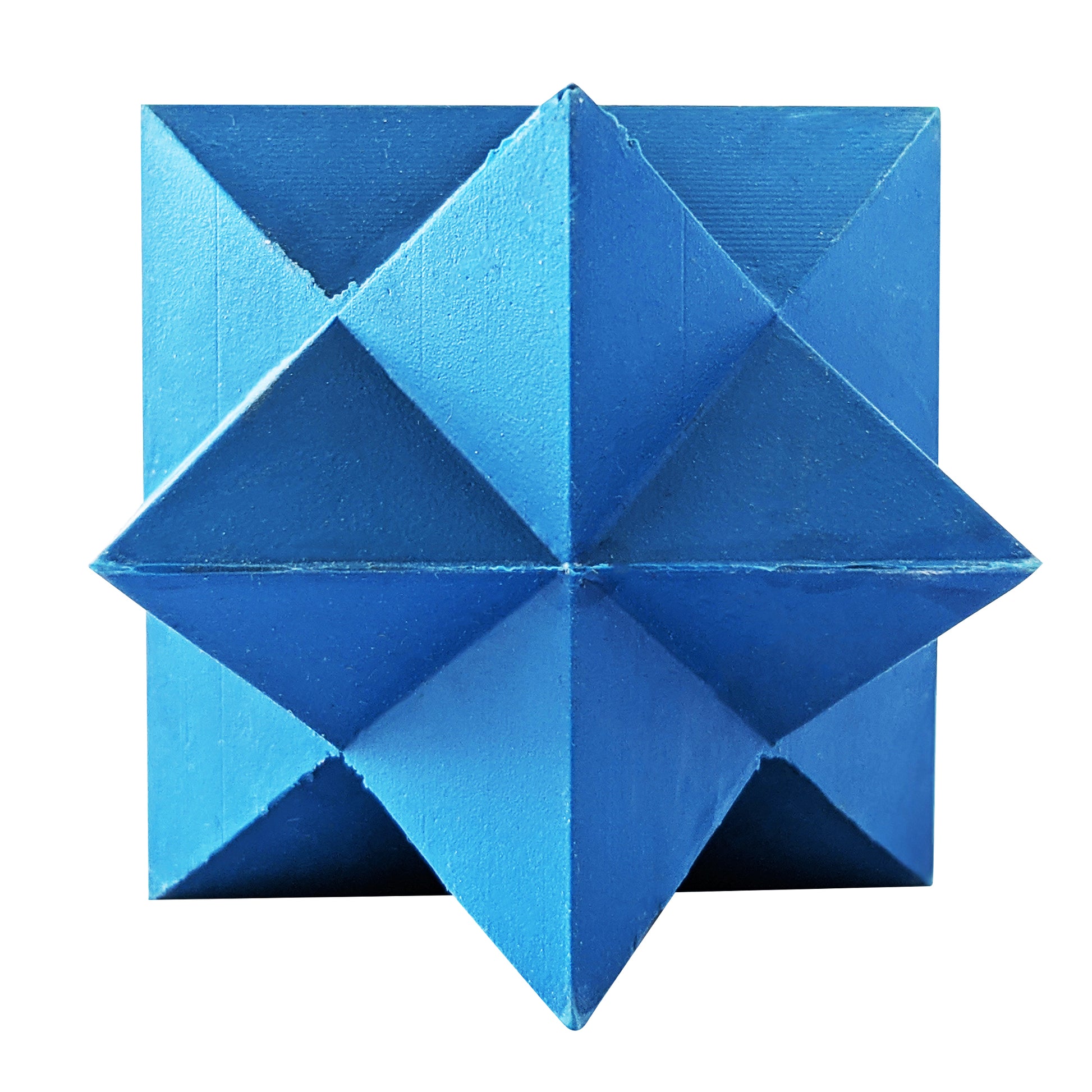 blue star shaped TPR dog chew toy with textured surface