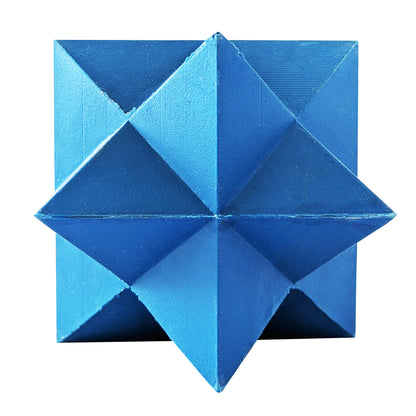 blue star shaped TPR dog chew toy with textured surface