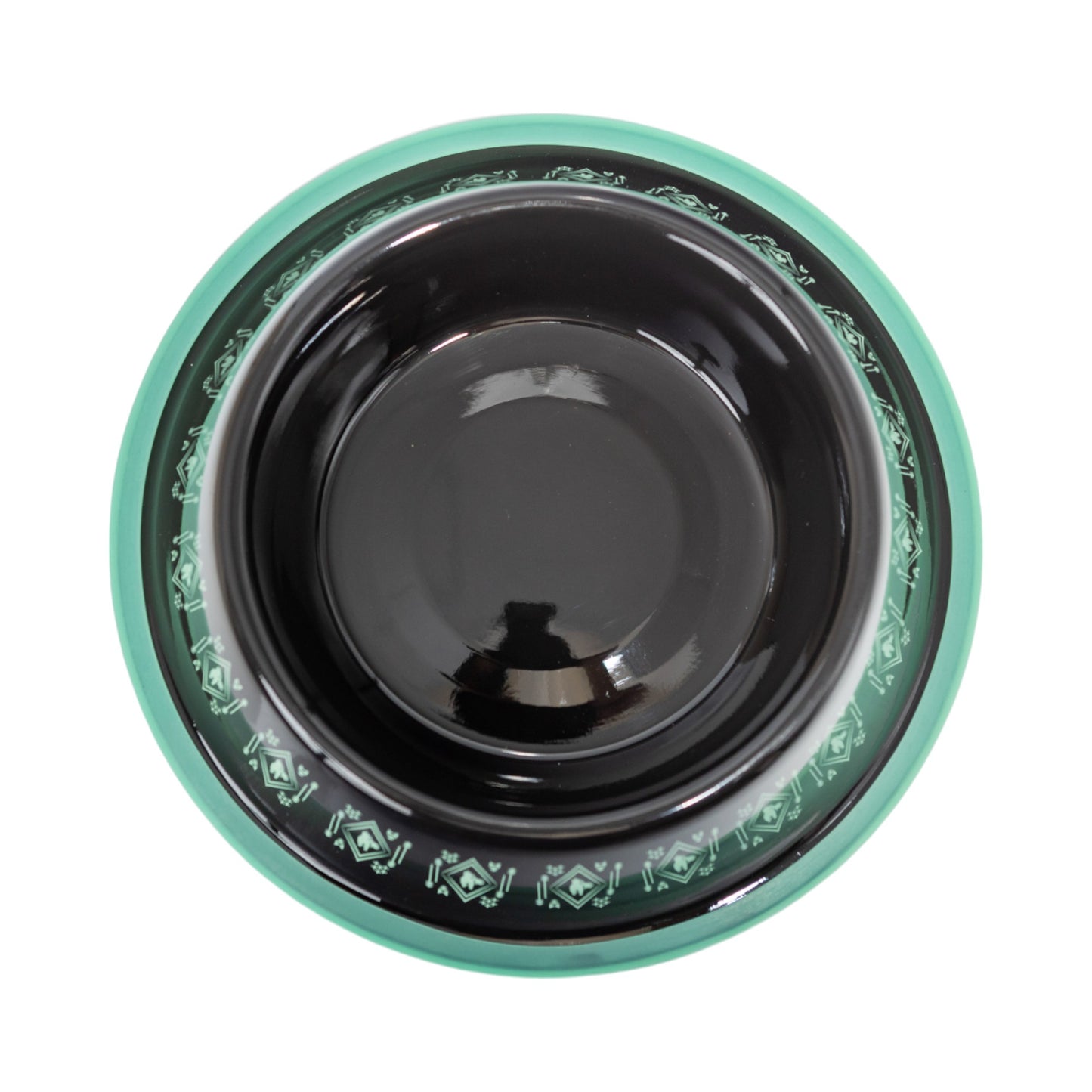 black boho stainless steel dog bowl with non skid base