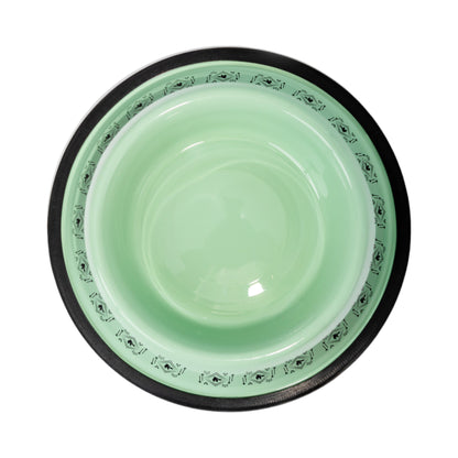 mint boho stainless steel dog bowl with non skid base
