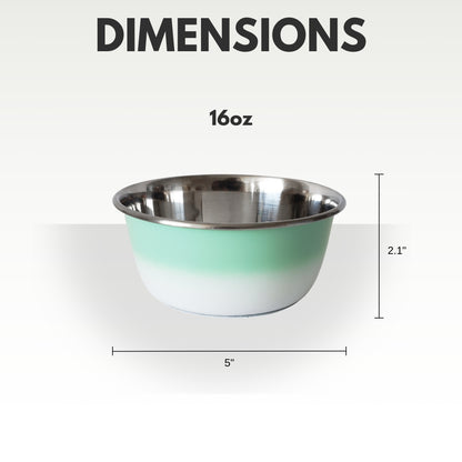 mint green deep stainless steel dog bowl eco friendly design