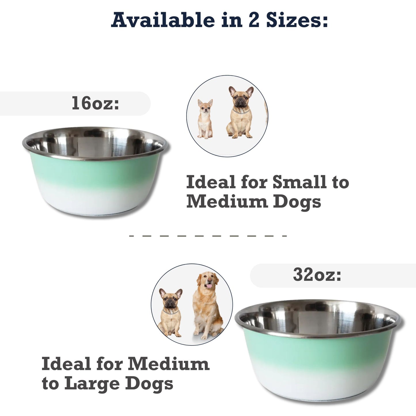 mint green deep stainless steel dog bowl eco friendly design
