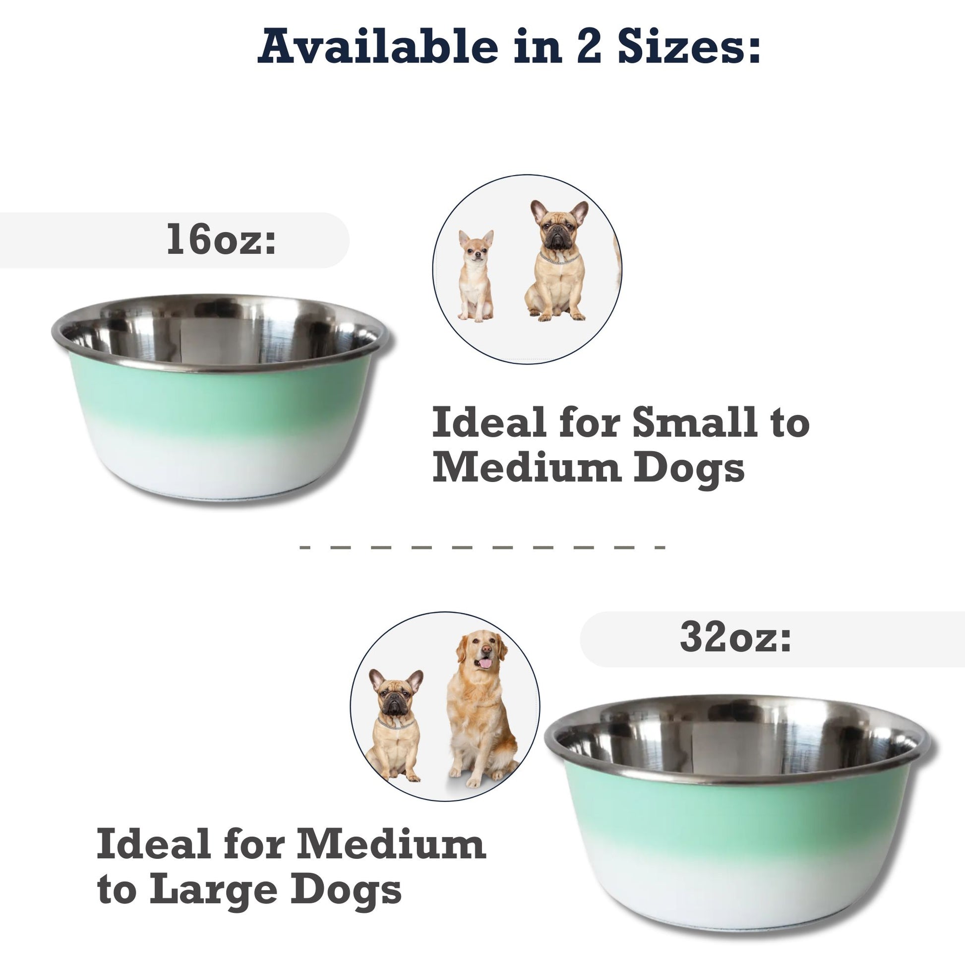 mint green deep stainless steel dog bowl eco friendly design
