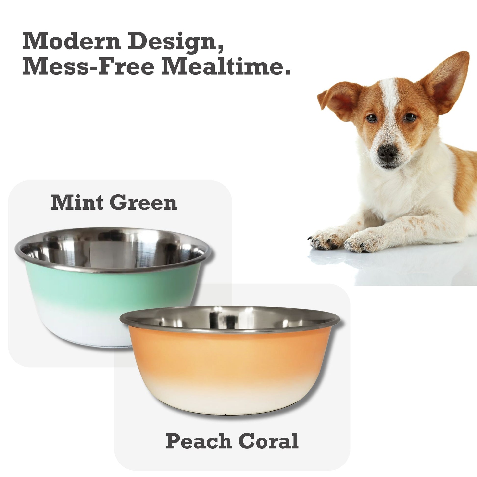 mint green deep stainless steel dog bowl eco friendly design