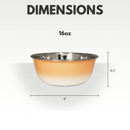 Eco-friendly stainless steel deep dog bowl in peach coral